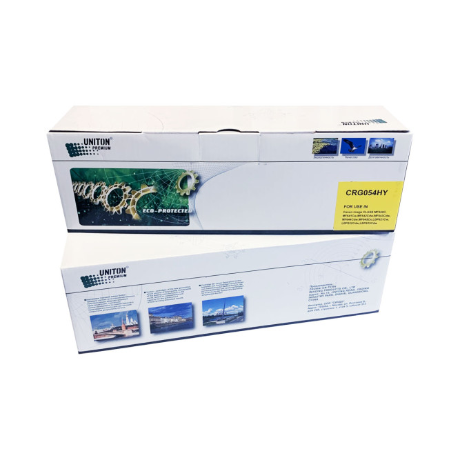 Картридж для CANON LBP-621/ 623, MF641/643/645 Cartridge 054H Y желтый (2,3K) UNITON Premium GREEN LINE (Eco Protected)