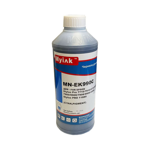 Чернила для  EPSON St Pro 4880, 7890, 3880, 9700, 7880, 7700, 9890, 4900, 3800, 7900, 9900, 9880, 11880, 4450, R3000, R2880, SureColor SC-T3200, T3000, T5200, T5000, T7200, T7000, P6000, P8000, P7000, P9000, P5000 (1л, cyan Pigment) EK990C MyInk