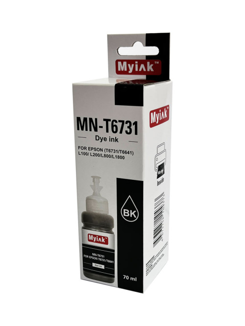Чернила для EPSON (T6731/T6641) L100/ L200/L800/ L805/ L1800 (70мл, контейнер, black, Dye) MN- T6731 MyInk