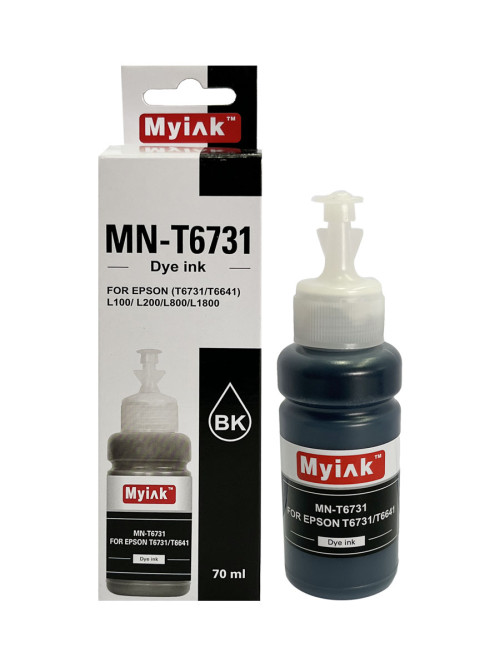 Чернила для EPSON (T6731/T6641) L100/ L200/L800/ L805/ L1800 (70мл, контейнер, black, Dye) MN- T6731 MyInk