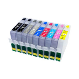 Набор картриджей ПЗК (T1571-1579) для Epson St Photo R3000 9шт (БЕЗ ЧЕРНИЛ) Yuxunda