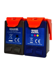 Комплект картриджей 21XL, 22XL (black+color) для принтера HP DeskJet F4180, F380, F2280, PSC 1410, DeskJet F4172, D1460 и др. C9351CE/C9352CE UniJet