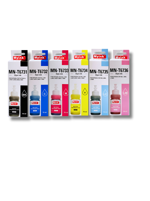 Чернила MyInk для Epson Ecotank L800, L805, L1800, L850, L810 (T6731-T6736), водные, комплект 6 цветов по 70 мл 