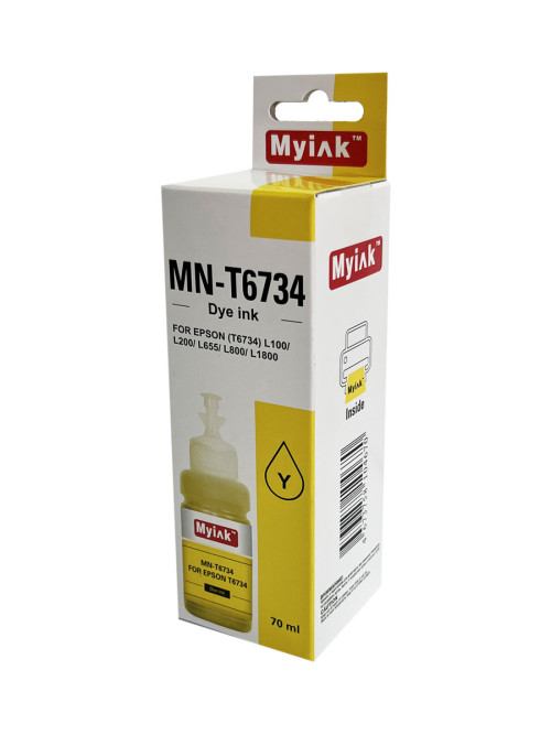 Чернила для EPSON (T6734) L100/L200/ L655/ L800/ L805/ L1800 (70мл, контейнер,yellow Dye) MN-T6734 MyInk
