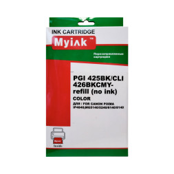 Перезаправляемые картриджи ПЗК PGI-425,CLI-426 для Canon Pixma IP4840/MG6140/8140, чипы автосбросом, крмплект 5 цветов, MyInk