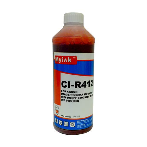 Чернила для CANON (PFI-102R/104R/303R) imagePROGRAF iPF8400D/iPF605/iPF710/iPF750/iPF760/iPF765/iPF510/iPF500 (1л,red  Dye) CI-R412 MyInk