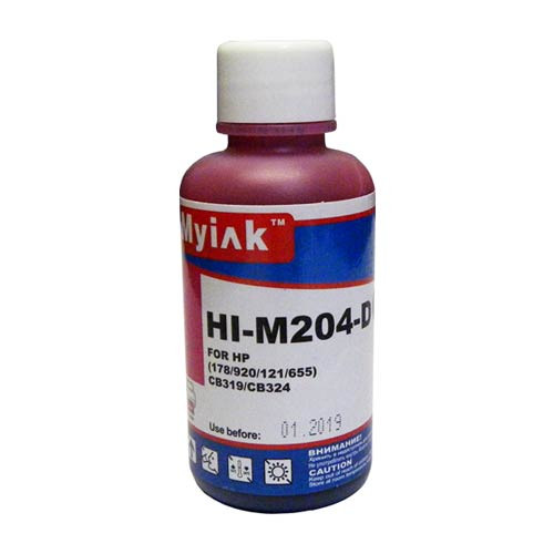 Чернила для HP (178/121/122/650/655/901/920/ GT51/ GT52/ GT53) CB319/CB324 (100мл,magenta, Dye) HI-M204-D Gloria™ MyInk