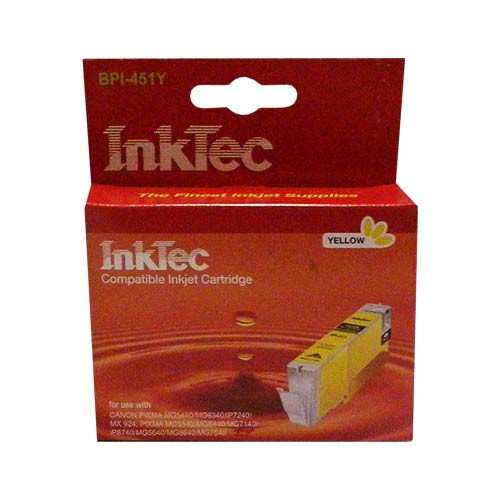 Картридж для CANON  CLI-451XL Y PIXMA iP7240/MG6340/5440/7140 Yellow  InkTec