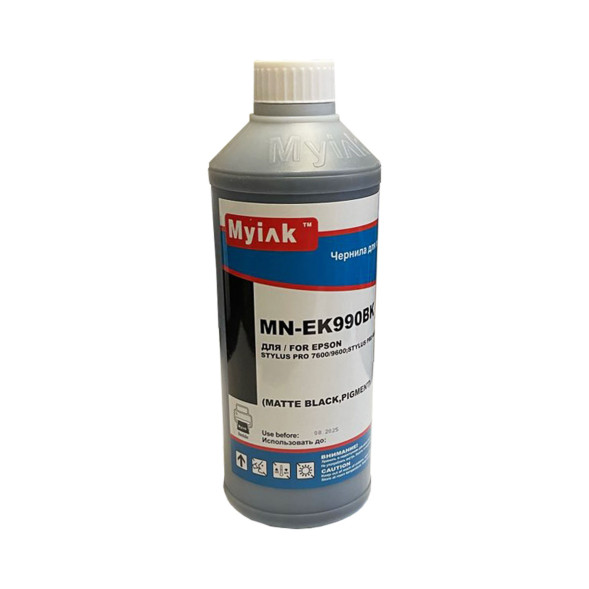 Чернила для  EPSON St Pro 4880, 7890, 3880, 9700, 7880, 7700, 9890, 4900, 3800, 7900, 9900, 9880, 11880, 4450, R3000, SureColor SC-T3200, T3000, T5200, T5000, T7200, T7000, P6000, P8000, P7000, P9000, P5000 (1л, matte black Pigment) EK990BK MyInk