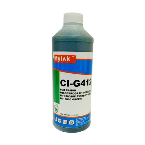 Чернила для CANON (PFI-102G/104G/303G) imagePROGRAF iPF8400D/iPF605/iPF710/iPF750/iPF760/iPF765/iPF510/iPF500 (1л,green Dye) CI-G412 MyInk
