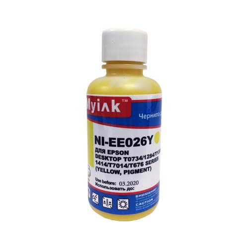 Чернила для EPSON (T0734/T0714/T0924) St C67/91/CX3700/4300/ T40/TX550/S22/SX125 (100мл,yellow, Pigment) EE026Y MyInk
