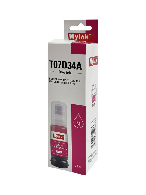 Чернила для EPSON EcoTank, KeyLock (115) (T07D34A) L8160, L8168, L8180, L8188, ET-8500, ET-8550 (70мл,magenta)  MyInk