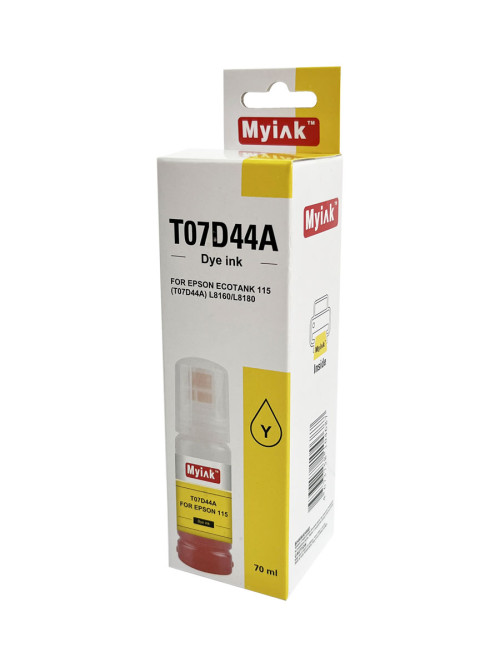 Чернила для EPSON EcoTank, KeyLock (115) (T07D44A) L8160, L8168, L8180, L8188, ET-8500, ET-8550  (70мл, yellow)  MyInk