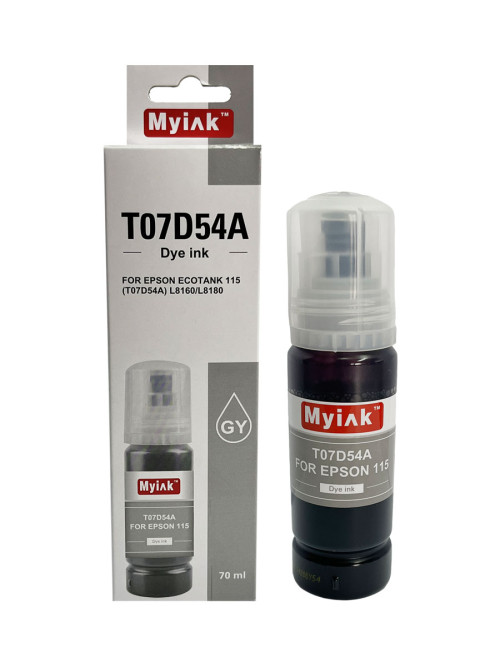 Чернила для EPSON EcoTank, KeyLock (115) (T07D54A) L8160, L8168, L8180, L8188, ET-8500, ET-8550  (70мл,grey)  MyInk