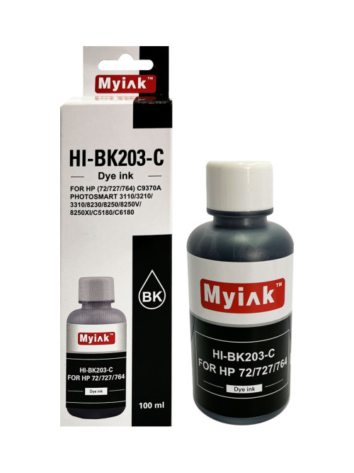 Чернила для (HP 72, HP 727, HP 764) C9370A (100мл, photo black, Dye) HI-BK203-C Gloria™ MyInk