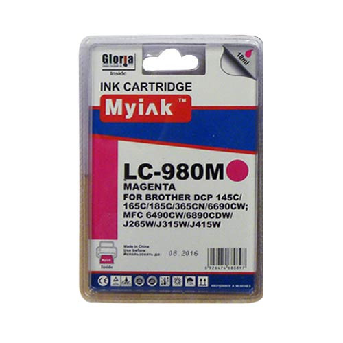 Картридж для Brother DCP-145C/6690CW/MFC-250C (LC980M) Magenta (18ml, Dye)  MyInk