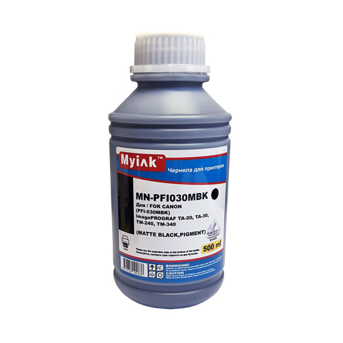 Чернила для CANON imagePROGRAF TM-240/ТМ-340 (PFI030MBK) (500мл,matte black,Pigment) MyInk