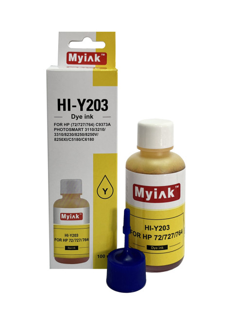 Чернила для (HP 72, HP 727, HP 764) C9373A (100мл,yellow) HI-Y203 Gloria™ MyInk