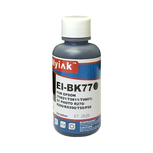 Чернила для EPSON (T0821/T0811/T0801/T6731/T2611) St Photo T10/T50/P50/R200/R270/R290/RX590 (100мл,black Dye) EI-BK77 Gloria™ MyInk