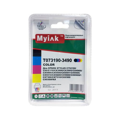 Картриджи заправленные ПЗК (T0731-0734) для Epson St C79/CX3900/4900/5900, автосброс, 4шт MyInk