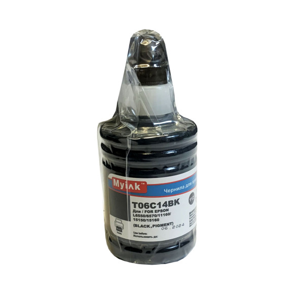 Чернила для EPSON EcoTank (112) (T06C14) L6550/6570/11160/15150/15160 (140мл, black,Pigment) MyInk