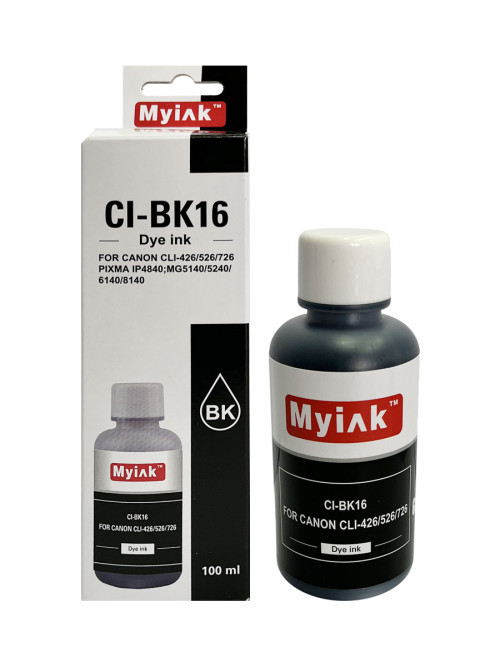Чернила для CANON CLI-426/526/726Bk (100мл,black Dye) CI-BK16 Gloria™ MyInk