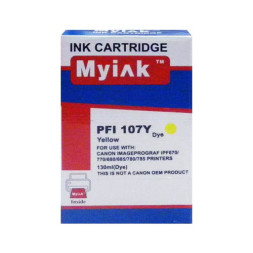 Картридж для CANON PFI-107Y IPF 670/680/685/770/780/785 Yellow (130ml, Dye) MyInk