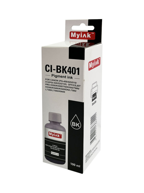 Чернила для CANON PG-450/425/510/512/PGI-520/525/725 (100мл,Pigment,black) CI-BK401 EverBrite™ MyInk