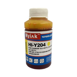 Чернила универсальные для CANON-HP CLI-451Y/455Y/471Y; HP (178,655/901/920) HI-Y204 (70мл,Yellow Dye) MyInk