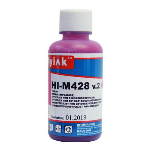 Чернила для HP (920/655/933/934/940/951) Officejet Pro 8100/8600/6100/6600/6700/ K5300/K5400/ K550/7610/7110/8000 (100мл,magenta,Pigment) HI-M428 v.2 EverBrite™ MyInk