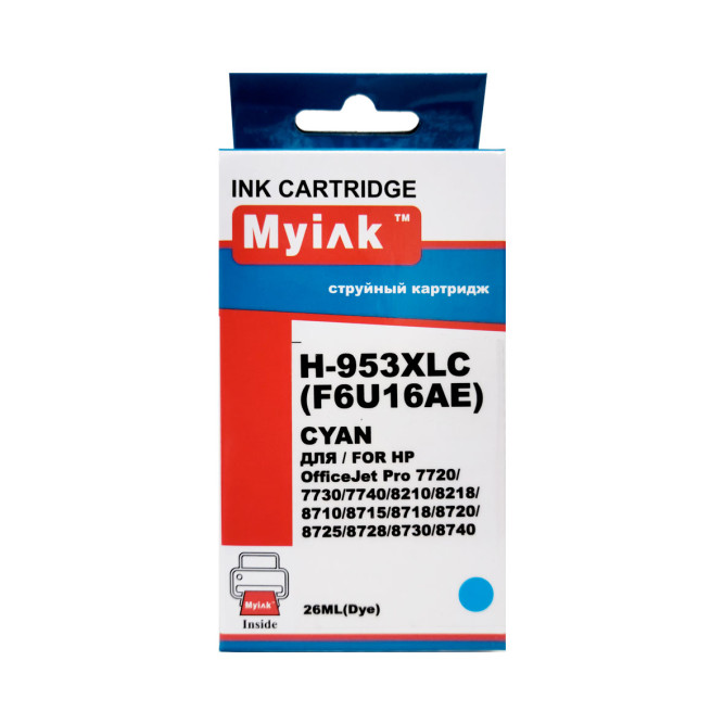 Картридж для (953XL) HP OfficeJet Pro 8210/8710/8730 F6U16AE Cyan MyInk