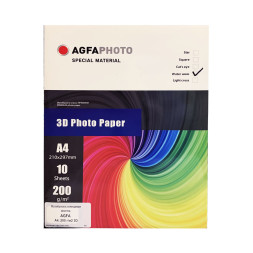 Фотобумага A4, 200 г/м2, 10л, ВОЛНА,3D,глянцевая  AGFA
