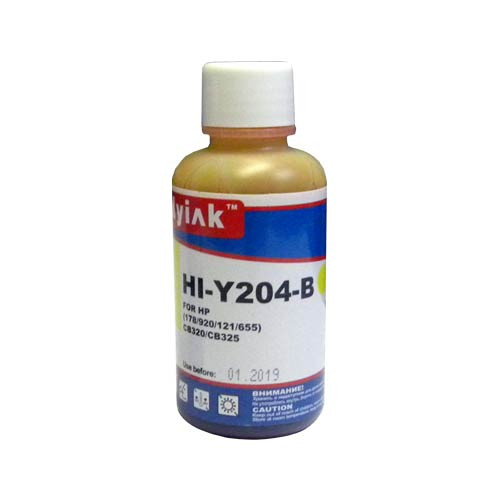 Чернила для HP (178/121/122/650/655/901/920/ GT51/ GT52/ GT53) CB320/CB325 (100мл,yellow, Dye) HI-Y204-B Gloria™ MyInk