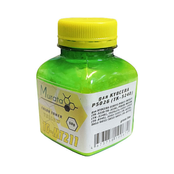 Тонер для KYOCERA ECOSYS P5021/P5026 (TK-5220/5240) (фл,50 ,желтый,TG-MT211 Murata) Green Line