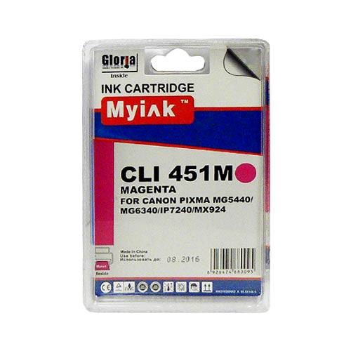 Картридж для canon  cli-451 xlm pixma ip7240/mg6340/5440/7140 magenta  (12ml, dye) myink