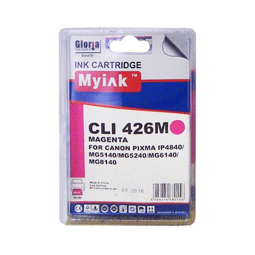 Картридж для CANON  CLI-426M  PIXMA iP4840/ MG5140/5240/6140/8140 Magenta  (9ml, Dye) MyInk