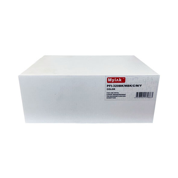 Картриджи (БЕЗ ЧЕРНИЛ) ПЗК (PFI-320BK/MBK/C/M/Y) для CANON TM-200/205/300/305, Permanent chip* , 5шт MyInk