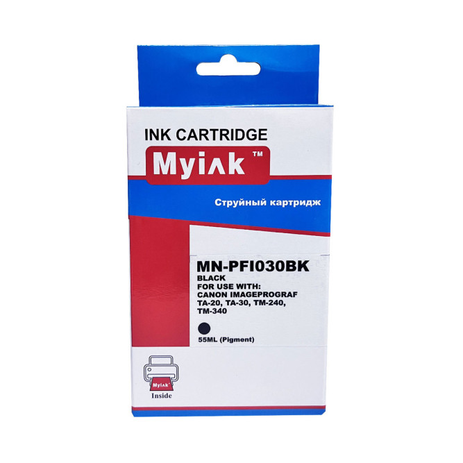 Картридж для CANON  PFI-030BK IPF TA-20/TA-30/ TM-240/ТМ-340  Black (55ml, Pigment) MyInk