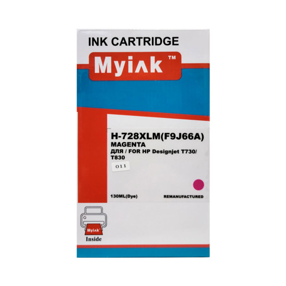 Картридж для (728XL) HP Designjet T730/T780 F9J66A Magenta MyInk