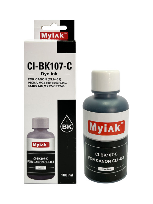 Чернила для CANON CLI-451BK (100мл,black Dye) CI-BK107-C Gloria™ MyInk