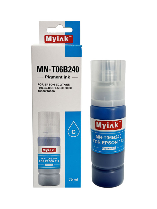 Чернила для EPSON EcoTank 113 (T06B240) ET-5850/5800/16600/16650  (70мл, cyan,Pigment) MyInk