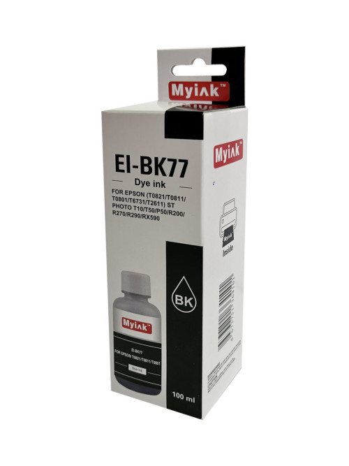 Чернила для EPSON (T0821/T0811/T0801/T6731/T2611) St Photo T10/T50/P50/R200/R270/R290/RX590 (100мл,black Dye) EI-BK77 Gloria™ MyInk