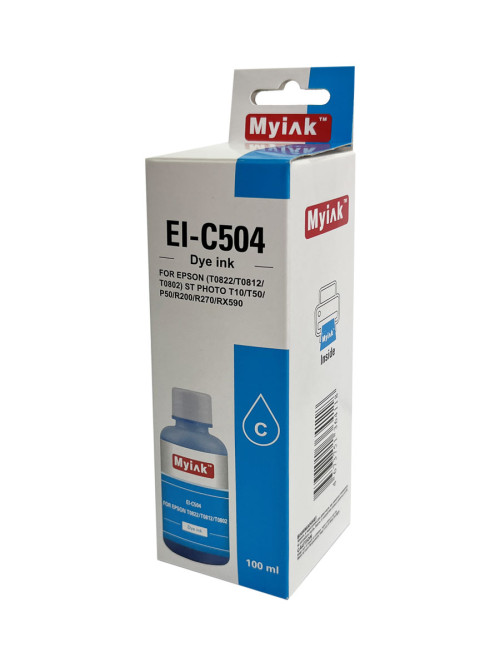 Чернила для EPSON (T0822/T0812/T0802) St Photo T10/T50/P50/R200/R270/RX590 (100мл,cyan Dye) EI-C504 Gloria™ MyInk