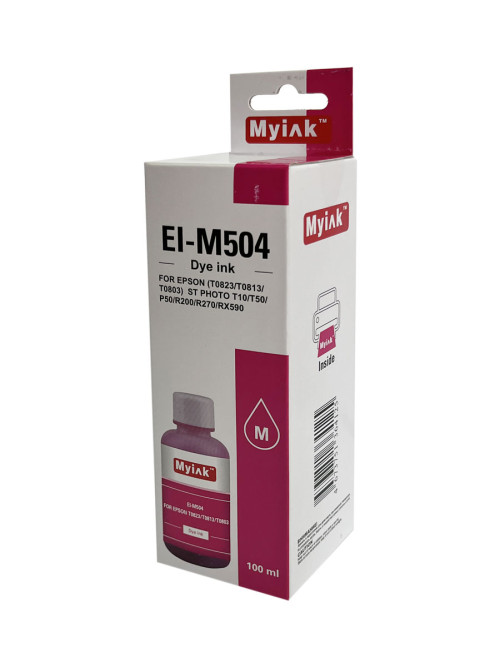 Чернила для EPSON (T0823/T0813/T0803) St Photo T10/T50/P50/R200/R270/RX590 (100мл,magenta Dye) EI-M504 Gloria™ MyInk