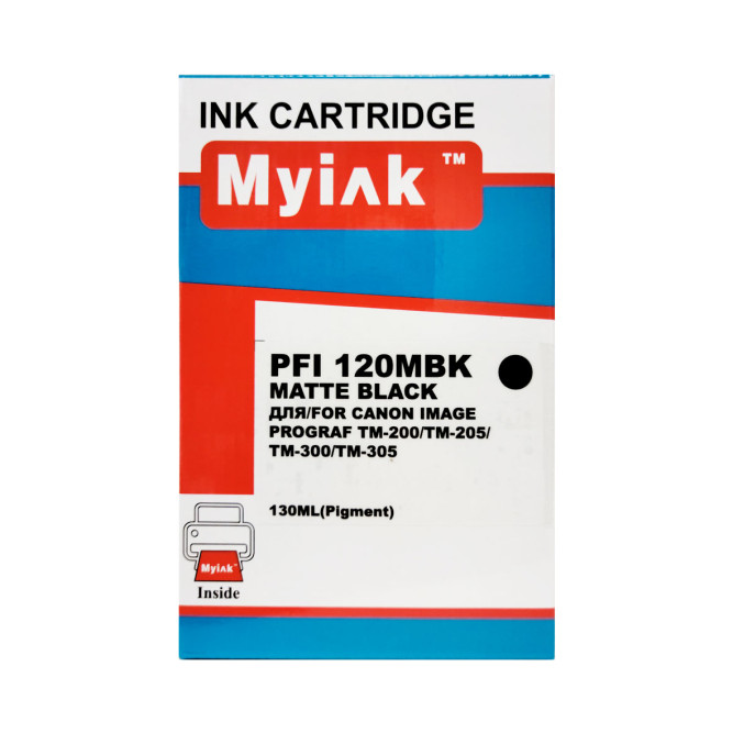Картридж для CANON  PFI-120MBk TM-200/205/300/305 Matte Black (130ml, Pigment) MyInk