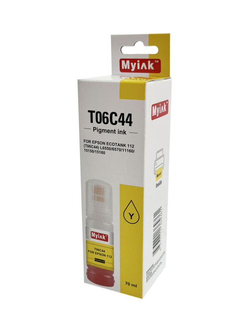 Чернила для EPSON EcoTank (112) (T06C44) L6550/6570/11160/15150/15160 (70мл, yellow,,Pigment) MyInk