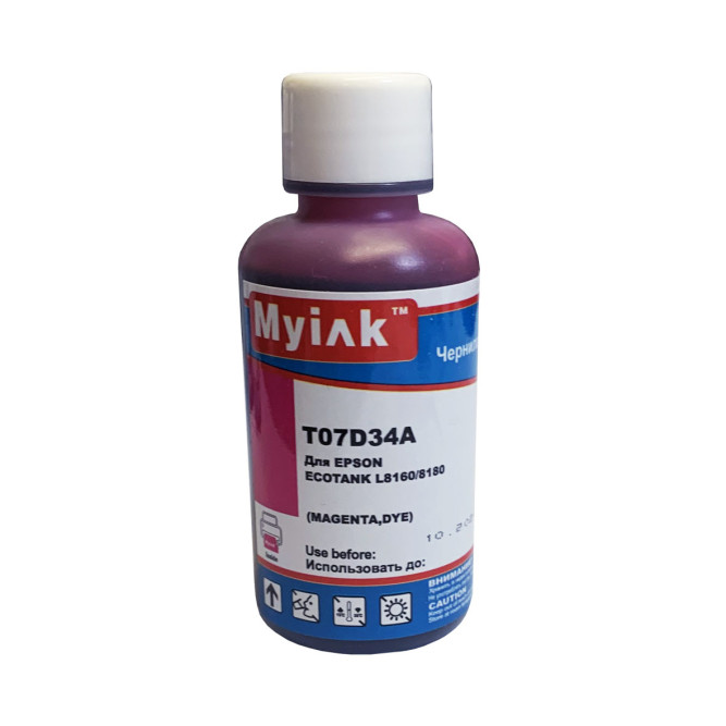 Чернила для EPSON EcoTank (115) (T07D34A) L8160 / L8180 (100мл,magenta)  MyInk