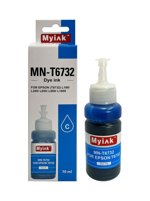 Чернила для EPSON (T6732) L100/L200/ L655/ L800/  L805/ L1800 (70мл, контейнер, cyan Dye) MN-T6732 MyInk