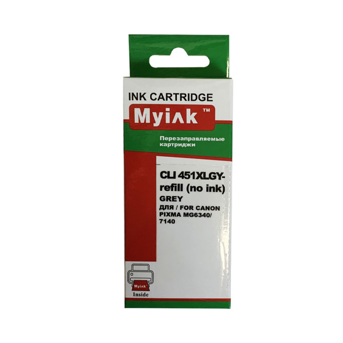 Картридж (БЕЗ ЧЕРНИЛ) ПЗК (CLI-451XLGY) для Canon Pixma MG6340/MG7140, автосброс, 1шт MyInk