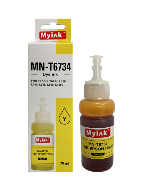 Чернила для EPSON (T6734) L100/L200/ L655/ L800/ L1800 (70мл, yellow Dye) MyInk